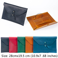 Couche supérieure peau de vache pochette d'ordinateur de luxe en cuir véritable porte-documents Portable fichier Document cahier organisateur sac