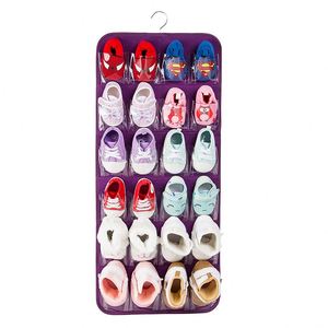 12 Pairs of Baby Shoes Boys Girl, Hanging Felt Over the Door Shoes Organizer with <b>Hanger</b> - Product Image 1