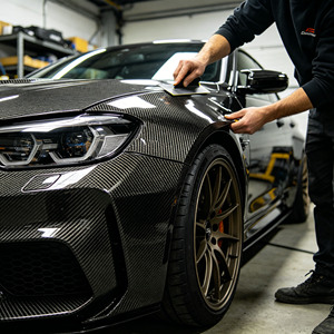 <span class=keywords><strong>Film</strong></span> de protection de peinture (PPF) en TPU fibre de carbone pour voiture, <span class=keywords><strong>film</strong></span> de protection de carrosserie auto-réparant noir 6D, autocollant de voiture changeant de couleur, PPF effet mouillé - Product Image 2