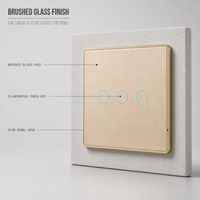 Interrupteur Zigbee avec panneau en verre brossé 86x86mm, interrupteur mural 1/2/3 voies pour la maison, l'hôtel, le bureau