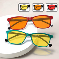 QSKY 8500 Classic, lunettes de vision nocturne à monture large, film de protection pour écran d'ordinateur, verres teintés orange, jaune, rouge, anti-lumière bleue