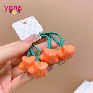 Çok renkli çift yıldız kalp kız için lastik toka <span class=keywords><strong>2</strong></span> parça lastik bant - Product Image 4