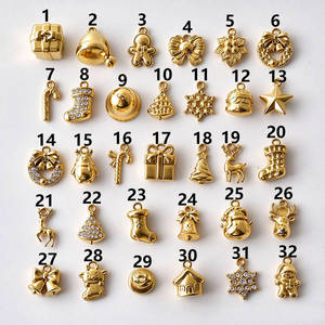 Charmes de Noël en acier inoxydable plaqué or 18 carats, pendentif plaqué PVD 316L pour la fabrication de bijoux - Product Image 2