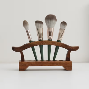 Organizador de Escritorio Estilo Vintage, Portalápices de Nogal, Soporte para Brochas de Maquillaje y Utensilios de Escritura con 6 Ranuras para Oficinas, Escuelas y Uso Doméstico - Product Image 2