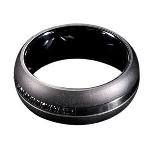 แหวนแต่งงานทังสเตนสีดำของผู้ชาย TG พร้อมเพชรสวิสเซอร์โคเนียฝังเพชรสวิสแหวนสัญญา - Product Image 3