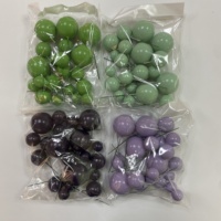 Boule de décoration de gâteau en mousse mate, 20 pièces, boule violette, boule blanche et bleue, décoration de gâteau rose et noire