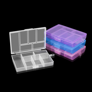 Caja de almacenamiento de joyas de plástico transparente con 6 compartimentos y tapa para pendientes y organizadores de joyas - Product Image 3