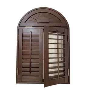 Hot Selling Wooden /PVC Plantation Bifold Louver Shutters Interior France Door Windows Blinds Shades & Shutters