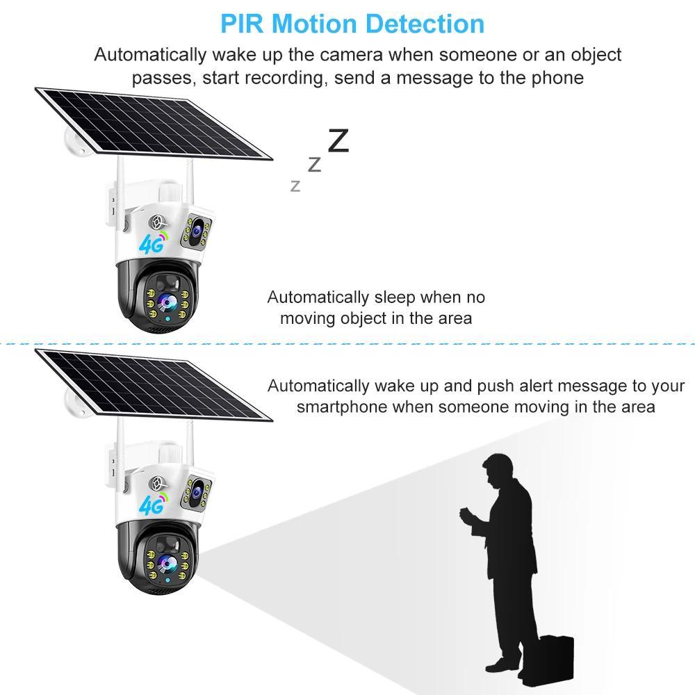 V380 Pro 4G Solar CCTV Outdoor Security Camera 360° Wifi Ptz with Night Vision Automatic Tracking Built-in Mic CMOS Sensor · image 4
