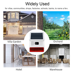 نظام إنذار منزلي مقاوم للماء للاستخدام الخارجي، لاسلكي عالي الصوت، يعمل بالطاقة الشمسية، صفارة إنذار محمولة مع ضوء وامض، جهاز إنذار ضد السرقة بتقنية GPRS وأشعة تحت الحمراء - Product Image 3