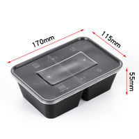Conteneurs d'emballage alimentaire à emporter 500/750/1000 Ml, boîte alimentaire en plastique pour micro-ondes, récipients à emporter avec couvercles de haute qualité