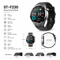 Stress-Rundermesser Sport-Gesundheitsüberwachung Smartwatch mit Schlaftracker IP67 Wasserdicht GPS-Navigation für Herren Direktverkauf ab Werk