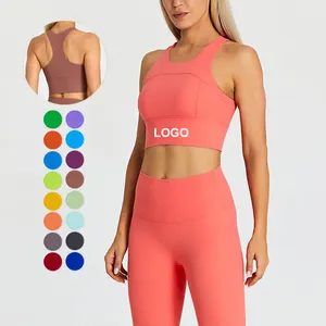 New Arrival 23 Colors S-XL Plus Size Quick Dry Workout Tops Women Shockproof Soft Athletic Bra Wear Sports Bra For Women Fitness