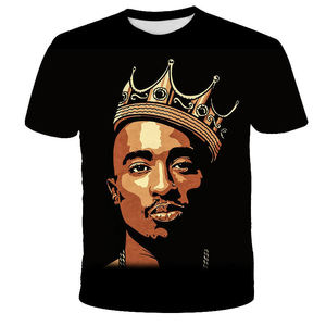 T-shirt Uomo Rapper <span class=keywords><strong>Tupac</strong></span> 2Pac Hiphop con Stampa Digitale 3D Personalizzabile – Spedizione Gratuita - Product Image 2