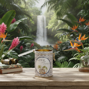 Boîte ronde en métal 1.1L Fermoir en fil métallique et couvercle transparent Jungle tropicale Un paradis luxuriant de la nature et de la faune - Product Image 3