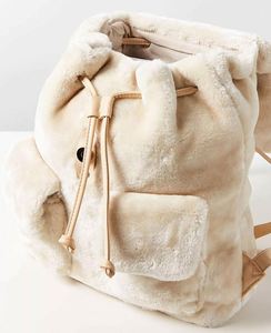 Custom Multi Functional Pack Bag Fluffy <b>Backpack</b> High Capacity Fasten Belt Embroidery Plush Fur <b>Backpacks</b> for Women Girls - Product Image 2
