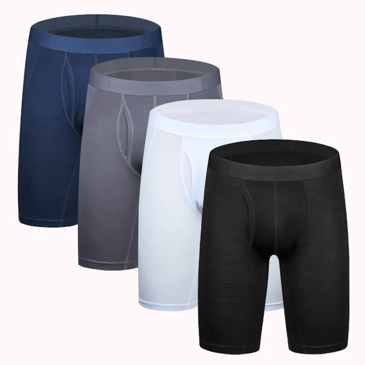 Boxer pour hommes, sous-vêtements, slip, Long, jambe, taille couverte, avec pochette, prix compétitif, respirant, Stretch, sous-vêtements pour hommes, Boxer Long.