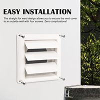 Grille de ventilation carrée en plastique pour sèche-linge, diamètre 4 pouces, montage mural, protection UV, installation facile, blanc (4 vis)