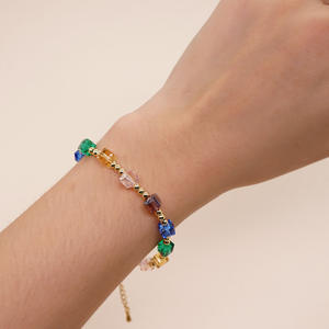 2025 señoras Arco Iris cubo plano colorido <span class=keywords><strong>Chamilia</strong></span> cuentas agua dulce perla Linda <span class=keywords><strong>pulsera</strong></span> - Product Image 3