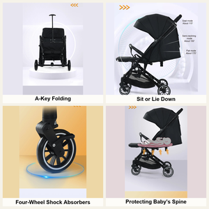 Coches Para Bebes. Lightweight Foldable Baby Stroller Pushchair <strong>Pram</strong> a Key <strong>Folding</strong> Shock Absorption Custom for Travel Airplane - Product Image 2