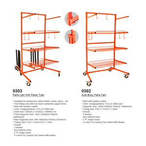 Carrello a Tre Ripiani per Parti di Carrozzeria Auto, Carrello per Riparazioni con Pannello, Attrezzi Automobilistici - Product Image 6