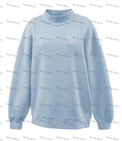   Sweat-shirt en molleton surdimensionné personnalisé à col montant pour enfants filles, sweat-shirt à col rond personnalisé