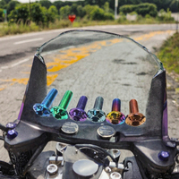 Vis à tête plate M8 en titane anodisé avec bouton à disque pour pare-brise – Prix fabricant de pièces de moto