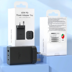 อะแดปเตอร์แปลงไฟ USB-C PD <span class=keywords><strong>65W</strong></span> 3พอร์ต Type C ชาร์จเร็วสุดๆสำหรับ <span class=keywords><strong>Samsung</strong></span> S24 S23 S22 EP-T6530พิเศษ - Product Image 6