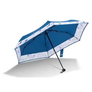 Custom Ultralight Portable 3 Folding Flat Mini Windproof And Rainproof Quality Umbrella With Logo