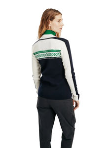 Custom FNJIA OEM ODM Women Sweater Intarsia Pattern Zip up Knit <strong>Jumper</strong> Winter Knitwear Ugly Christmas Jacquard Knitted Sweater - Product Image 3