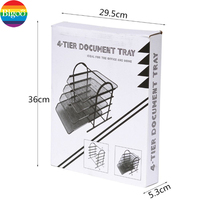 Organizador de Escritorio de Metal con Malla Metálica, Almacenamiento de Archivos, 4 Bandejas, Juego de Papelería para Oficina en Casa, Suministros de Oficina, Zhejiang, 30x34x35cm