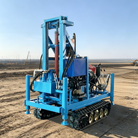 Foreuse de puits d'eau sur chenilles Mikton 180L, diesel, 200m de profondeur, pour forage de 60mm-460mm, pour l'irrigation agricole
