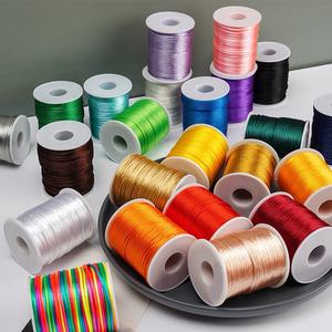 100 Yards de Cordons en Satin Queue de Rat 2mm Noirs, Cordon de Bracelet, Cordon Soyeux Décoratif pour Artisanat DIY, Macramé et Perlage - Product Image 1