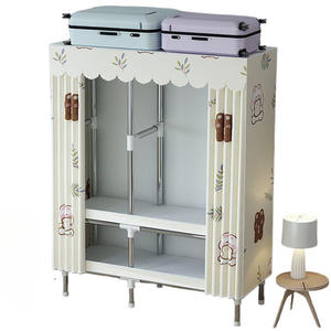 Armario sencillo rectangular con puertas abatibles de tela no tejida, organizador de ropa extraíble tipo armario independiente para dormitorio y uso doméstico. - Product Image 5