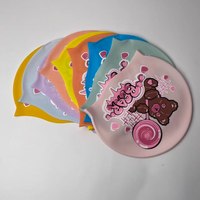 OEM Vente en gros Personnalisez votre logo Motif Élastique Imperméable Unisexe Adulte Bonnet de bain en silicone personnalisé Sports nautiques Bonnet de bain
