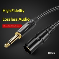 Câble audio micro XLR 3 broches 6,35 mm Femelle-Mâle, blindé haute fidélité avec gaine PVC, paire torsadée, 2m, pour amplificateur et ordinateur