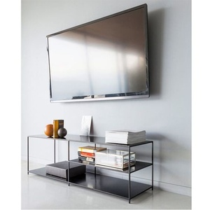 Gabinete de <span class=keywords><strong>TV</strong></span> de arte del hierro simple nórdico Kinno ultrafino <span class=keywords><strong>y</strong></span> alto apartamento pequeño piso de dormitorio de lujo gabinete estrecho personalización - Product Image 3