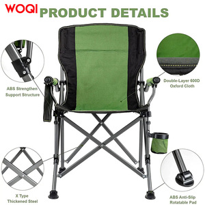 Chaise de camping pliable WOQI, chaise de plage verte portable avec porte-gobelet - Product Image 2