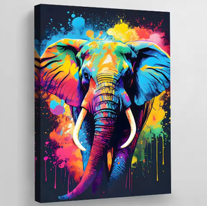Tableaux imprimés sur toile d'animaux graffiti Lion Éléphant, <span class=keywords><strong>Art</strong></span> <span class=keywords><strong>Pop</strong></span>, pour salon - Product Image 4