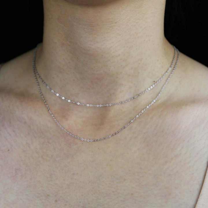 Catena Ad Ancora Chic In Argento 925 Placcato Rutenio, 60 Cm