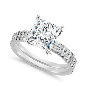 <span class=keywords><strong>Bague</strong></span> en or 18 carats avec <span class=keywords><strong>diamant</strong></span> <span class=keywords><strong>Solitaire</strong></span> de 2 carats de taille <span class=keywords><strong>princesse</strong></span> Bagues de fiançailles pour femmes - Product Image 4