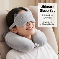 Oreiller de voyage ergonomique en mousse à mémoire de forme en forme de U avec logo, support cervical 360°, respirant et ultra-doux en Spandex, pour le transport transfrontalier