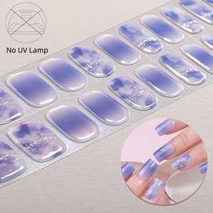 Calidad impermeable no necesita lámpara UV brillo seco libre 22 tiras Gel Nail Art Wraps diseño de ojo de gato pegatinas de uñas de Gel - Product Image 2