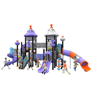 Профессиональная уличная детская игровая площадка Игровой Набор Оборудование для парка развлечений пластиковые горки открытая игровая площадка для детей - Product Image 1