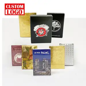 Printing Playing Cards Gold Foil Custom Logo Custom Printed Game Souvenir Tourist Playing Cards Gold Poker Cards