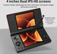 Console de jeu vidéo portable à écran double IPS HD de 4,0 pouces, nouvelle conception, vente chaude, RG DS, batterie de 4000 mAh, 3+32 Go, microphone intégré