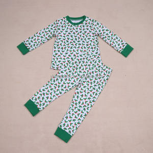 <span class=keywords><strong>Pyjama</strong></span> pour bébé YiYing, 3 mois à 12 ans, <span class=keywords><strong>pyjama</strong></span> pour enfants, filles juniors, Père Noël et sapin de Noël, ensemble 95% bambou - Product Image 3