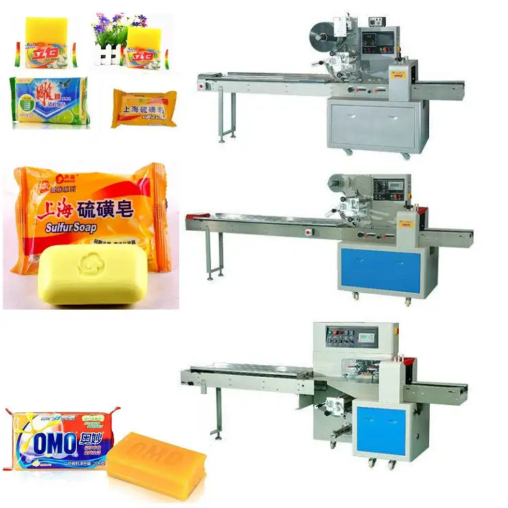 Fully automatic horizontal wrapping flow pack packing machine bread chocolate candy lolly popsicle pillow type packaging machine