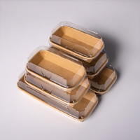 Boîte à sushi en papier kraft pour riz et sushi avec couvercle transparent en PET, jetable, 2 compartiments, bento à emporter, vente en gros, OEM