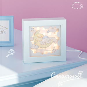 Yimi Paper Sculpture Night Light <b>Square</b> USB Warm White LED Desk Decor <b>Tap</b> Control - Product Image 4